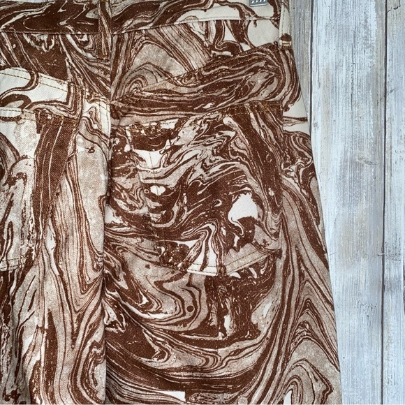 NWT Topshop Straight Kort High Rise Jeans in brown marble - Picture 6 of 8